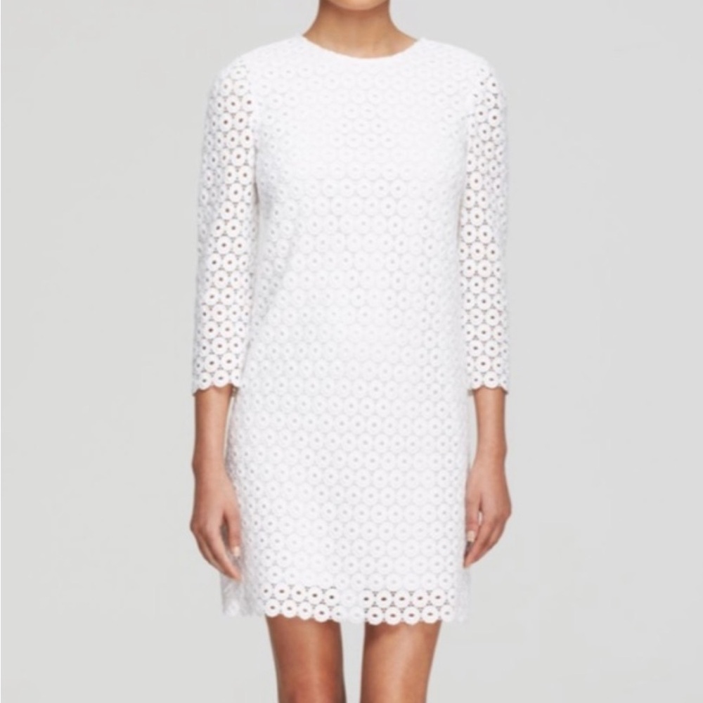 Kate Spade Ashby Guipure Lace Shift Dress - Size 0 - white